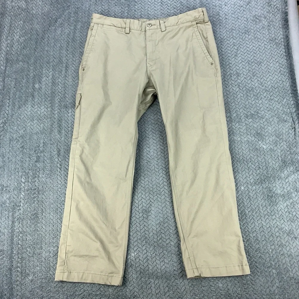 Duluth Trading Co Flex Ballroom Khakis Men's 34x30 (Fits 36x28) Beige Trim Fit